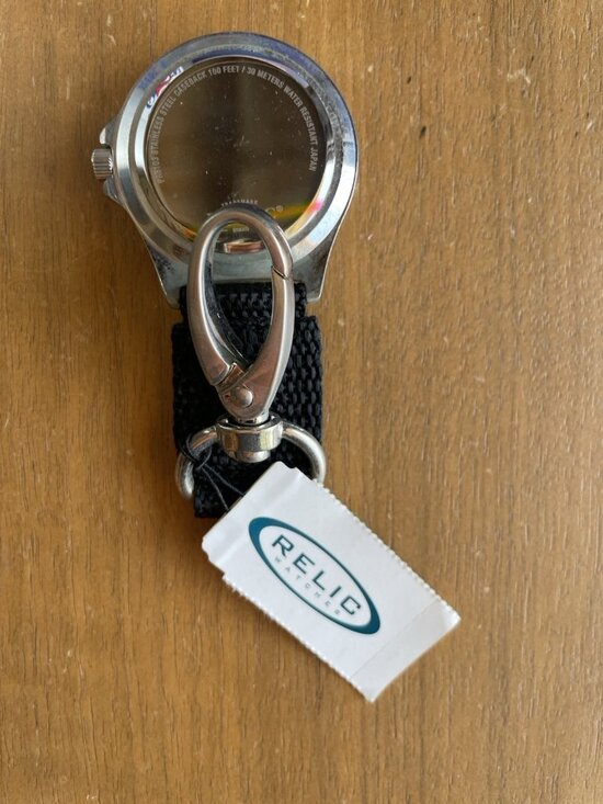 Relic Kellogg\'s Watch Mens Silver Tone Keychain NOS Needs Battery main image 7